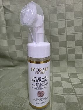 D'OR24K Prestige Rose & Rice Water Mousse Facial Cleanser - White